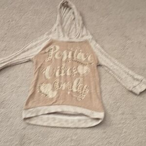 Beautees Cream and Tan Positive Vibes Hoodie